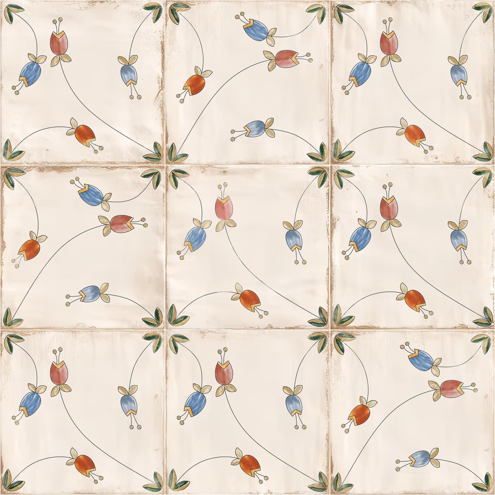 Cream Small Floral