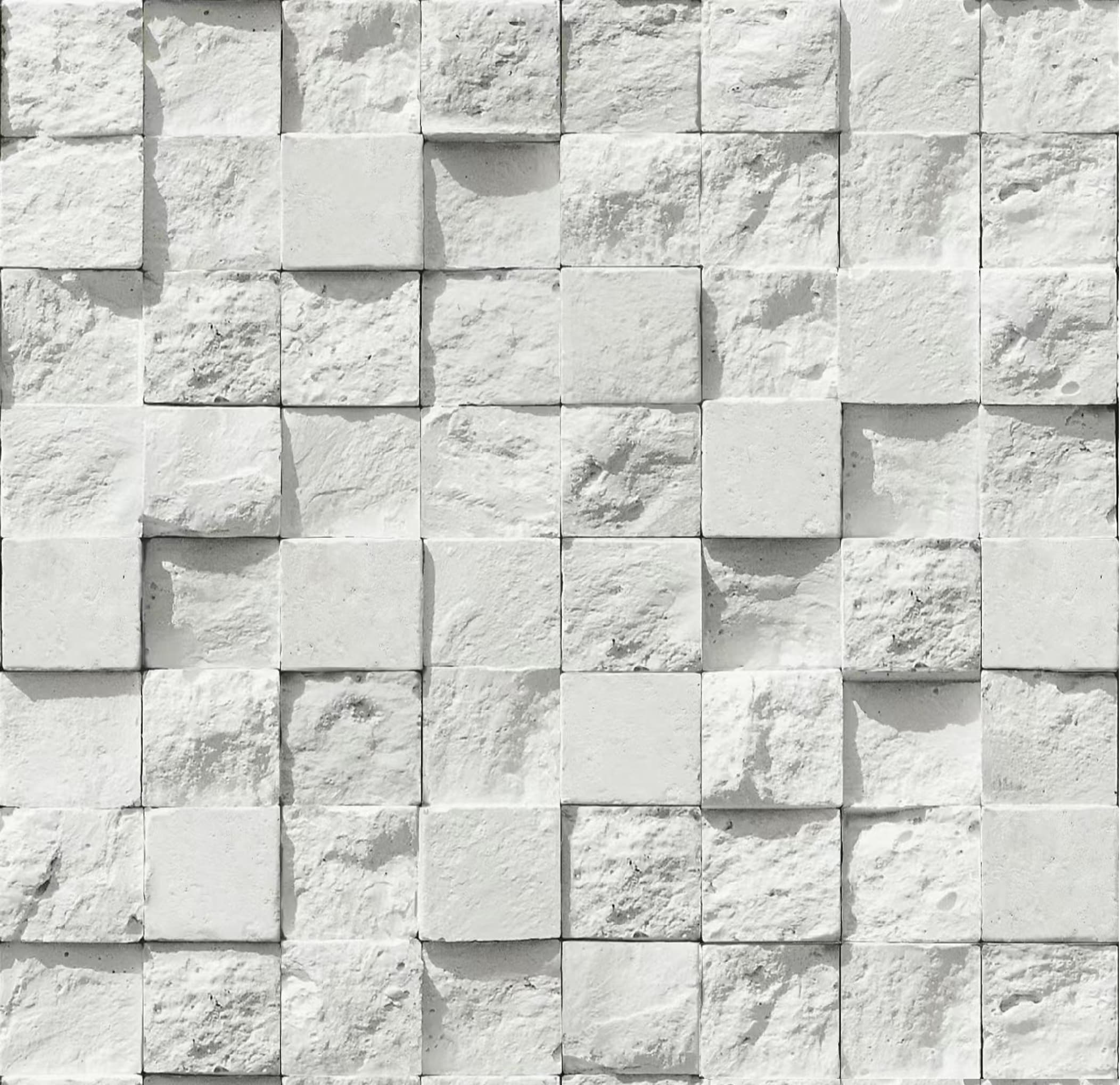 White Relief Stone Mosaic